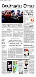 Los Angeles Times' frontpage 3-5-11